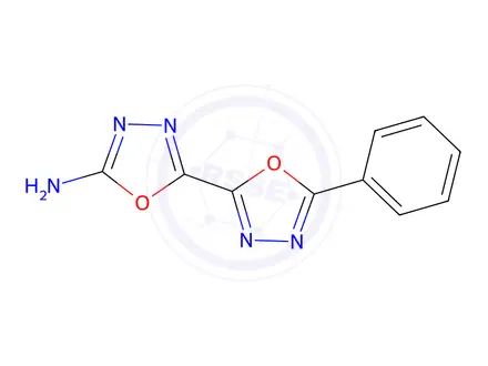 Chemical structure of 5-(5-Phenyl-1,3,4-oxadiazol-2-yl)-1,3,4-oxadiazol-2-amine