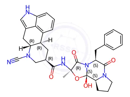 Chemical structure of 6-Nor-6-cyano Dihydroergotamine