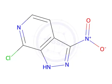 Chemical structure of 7-Chloro-3-nitro-1H-pyrazolo[3,4-c]pyridine