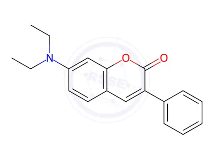 Chemical structure of 7-(Diethylamino)-3-phenylcoumarin