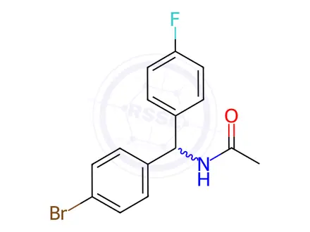 Chemical structure of N-[(4-Bromophenyl)(4-fluorophenyl)methyl]acetamide