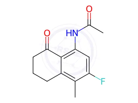 Chemical structure of N-(3-fluoro-4-methyl-8-oxo-5,6,7,8-tetrahydronaphthalen-1-yl)acetamide