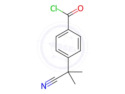 Chemical structure of Benzoyl chloride, 4-(1-cyano-1-methylethyl)-(9CI)