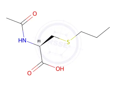 Chemical structure of N-Acetyl-S-propyl-L-cysteine Solution in Methanol
