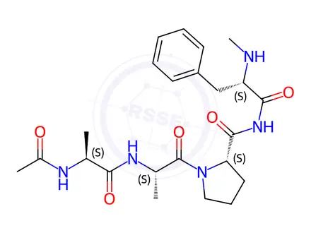 Chemical structure of acetyl-alanyl-alanyl-prolyl-(N-methyl)phenylalaninamide