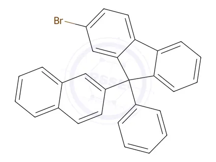 Chemical structure of 2-Bromo-9-(naphthalen-2-yl)-9-phenyl-9H-fluorene