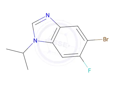 Chemical structure of 5-Bromo-6-fluoro-1-isopropyl-1H-benzo[d]imidazole