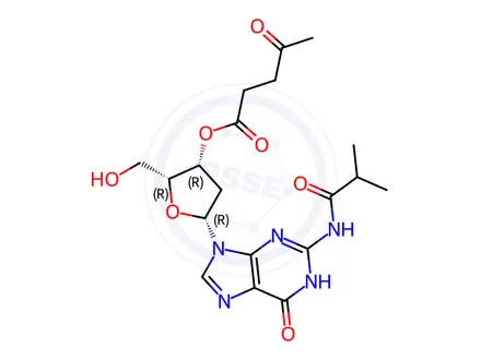 Chemical structure of 3'-O-Levulinoyl-N-benzoyl-2'-deoxyguanosine