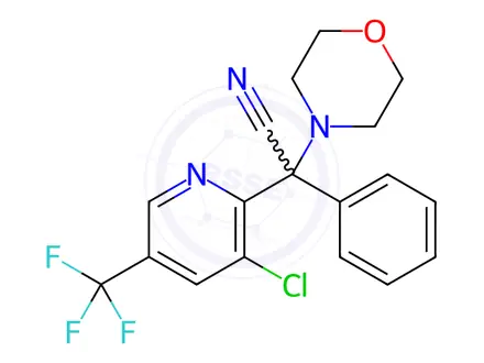 Chemical structure of 2-[3-chloro-5-(trifluoromethyl)-2-pyridinyl]-2-morpholino-2-phenylacetonitrile
