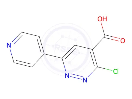Chemical structure of 3-chloro-6-(pyridin-4-yl)pyridazine-4-carboxylic acid
