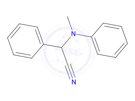 Chemical structure of 2-(Methyl(phenyl)amino)-2-phenylacetonitrile