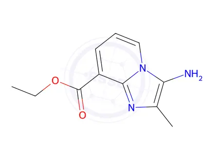 Chemical structure of Ethyl 3-amino-2-methylimidazo[1,2-a]pyridine-8-carboxylate