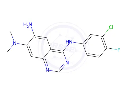 Chemical structure of 4,6,7-Quinazolinetriamine, N4-(3-chloro-4-fluorophenyl)-N7,N7-dimethyl-