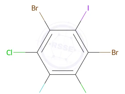Chemical structure of 2,6-Dibromo-3,5-dichloro-4-fluoroiodobenzene
