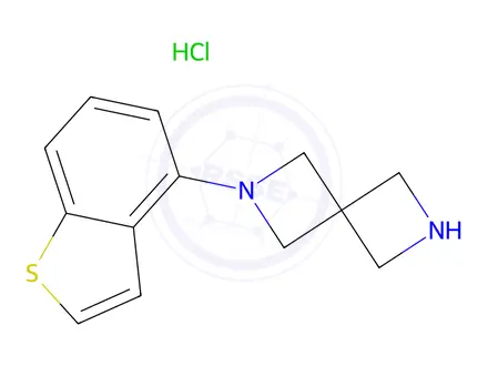 Chemical structure of 2-(Benzo[b]thiophen-4-yl)-2,6-diazaspiro[3.3]Heptane hydrochloride