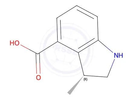 Chemical structure of (R)-3-methylindoline-4-carboxylic acid