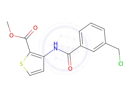 Chemical structure of Methyl 3-([3-(Chloromethyl)benzoyl]amino)thiophene-2-carboxylate
