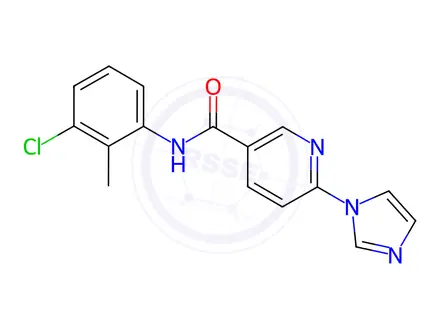 Chemical structure of N-(3-Chloro-2-methylphenyl)-6-(1H-imidazol-1-yl)pyridine-3-carboxamide