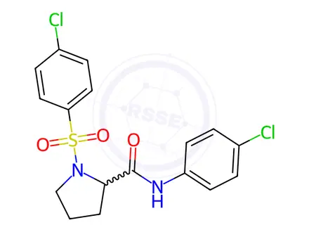 Chemical structure of N-(4-chlorophenyl)-1-((4-chlorophenyl)sulfonyl)pyrrolidine-2-carboxamide