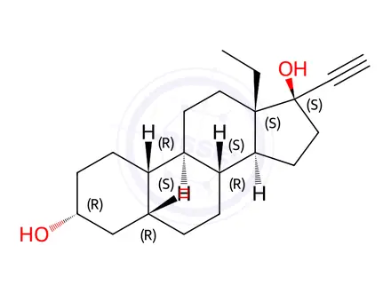 Chemical structure of 3-alfa,5-beta-Tetrahydro Levonorgestrel