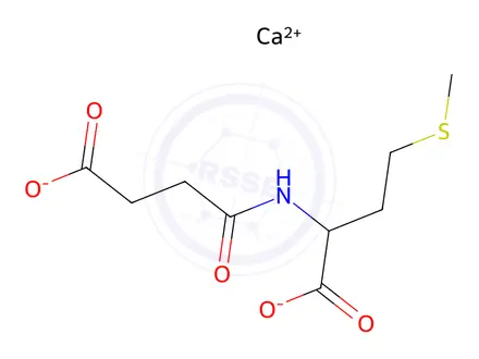 Chemical structure of calcium N-(3-carboxylato-1-oxopropyl)-DL-methionate