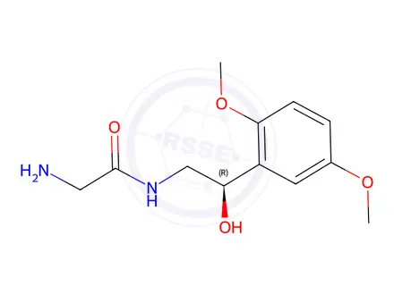 Chemical structure of Acetamide, 2-amino-N-[2-(2,5-dimethoxyphenyl)-2-hydroxyethyl]-, (R)-