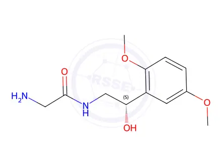 Chemical structure of Acetamide, 2-amino-N-[2-(2,5-dimethoxyphenyl)-2-hydroxyethyl]-, (S)-