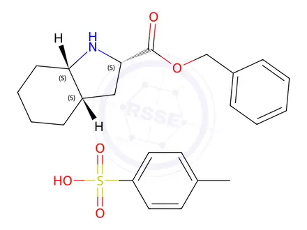 Chemical structure of (2S,3AS,7aS)-Benzyl octahydro-1H-indole-2-carboxylate 4-methylbenzenesulfonate