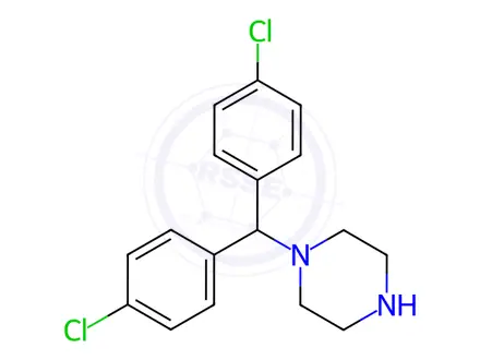 Chemical structure of 1-(4,4'-DICHLOROBENZHYDRYL)PIPERAZINE