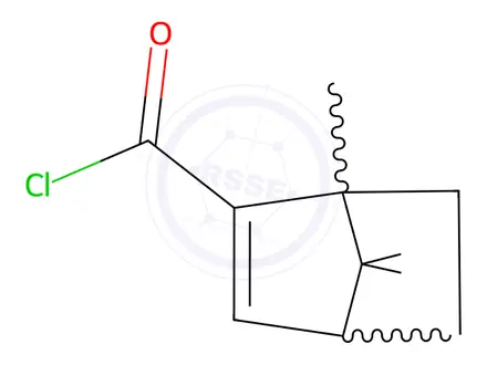 Chemical structure of Bicyclo[2.2.1]hept-2-ene-2-carbonyl chloride, 1,7,7-trimethyl-(9CI)