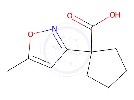 Chemical structure of 1-(5-Methylisoxazol-3-yl)cyclopentane-1-carboxylic acid