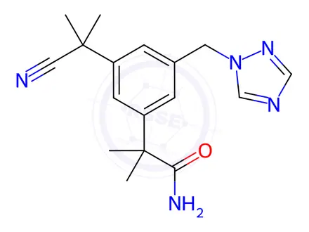 Chemical structure of Anastrozole Monoamide Mononitrile