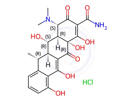 Chemical structure of Doxycycline hydrochloride