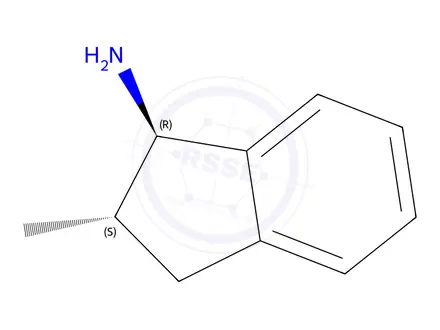 Chemical structure of 1H-Inden-1-amine,2,3-dihydro-2-methyl-,(1R,2S)-rel-(9CI)