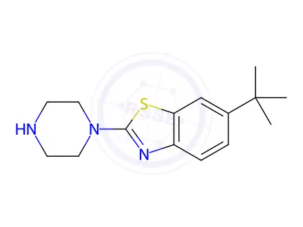 Chemical structure of 6-(tert-Butyl)-2-(piperazin-1-yl)benzo[d]thiazole