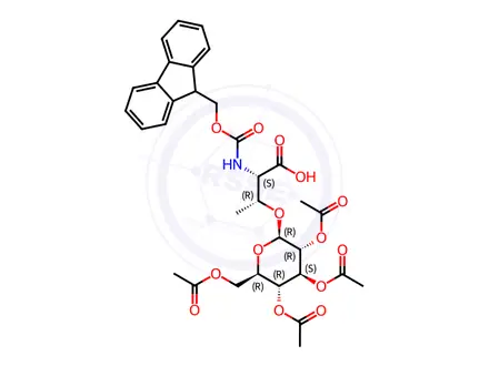 Chemical structure of Fmoc-L-Thr(Ac4-D-Glcβ-OH)