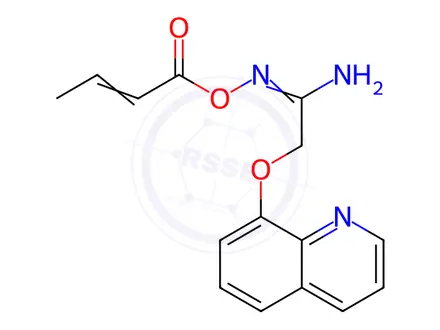 Chemical structure of N-(But-2-enoyloxy)-2-(quinolin-8-yloxy)acetimidamide