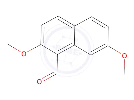 Chemical structure of 2,7-dimethoxynaphthalene-1-carbaldehyde