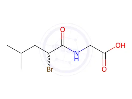 Chemical structure of 2-[(2-Bromo-4-methylpentanoyl)amino]acetic acid