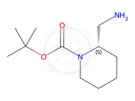 Chemical structure of (S)-2-Aminomethyl-1-N-Boc-piperidine