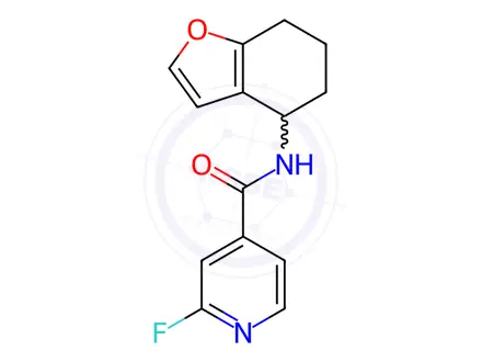 Chemical structure of 2-fluoro-N-(4,5,6,7-tetrahydro-1-benzofuran-4-yl)pyridine-4-carboxamide