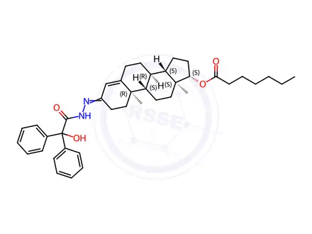 Chemical structure of Testosterone enantate benzilic acid hydrazone