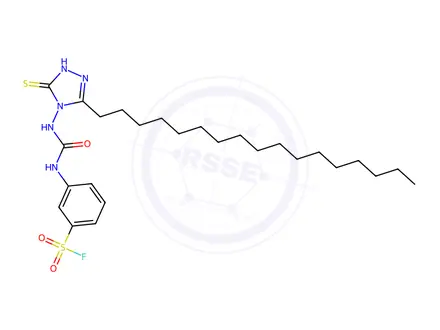 Chemical structure of m-[[[(3-heptadecyl-1,5-dihydro-5-thioxo-4H-1,2,4-triazol-4-yl)amino]carbonyl]amino]benzenesulphonyl fluoride
