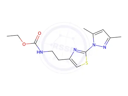 Chemical structure of Ethyl (2-(2-(3,5-dimethyl-1H-pyrazol-1-yl)thiazol-4-yl)ethyl)carbamate