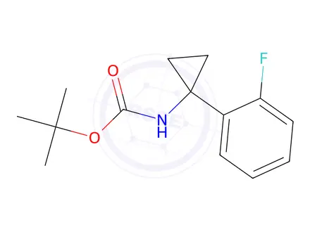 Chemical structure of Tert-Butyl 1-(2-Fluorophenyl)Cyclopropylcarbamate