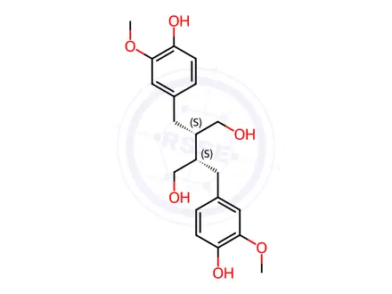 Chemical structure of (+)-Secoisolariciresinol