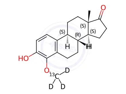 Chemical structure of 4-Methoxy Estrone-13C,d3