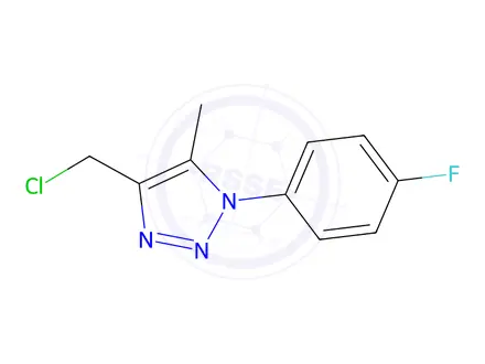 Chemical structure of 4-(Chloromethyl)-1-(4-fluorophenyl)-5-methyl-1H-1,2,3-triazole
