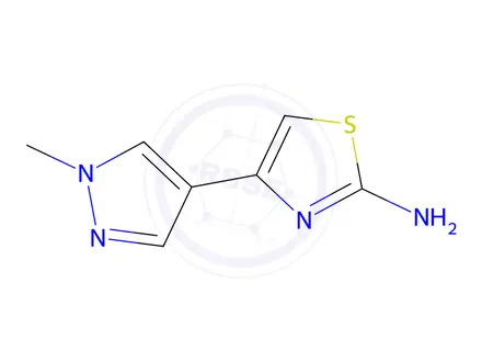 Chemical structure of 4-(1-methyl-1H-pyrazol-4-yl)-1,3-thiazol-2-amine