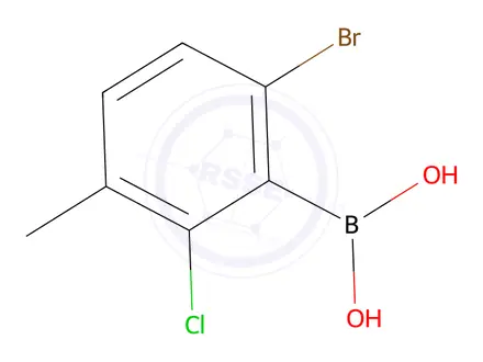 Chemical structure of (6-Bromo-2-chloro-3-methylphenyl)boronic acid